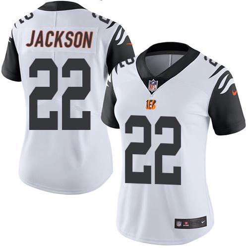 Nike Bengals #22 William Jackson White Women's Stitched NFL Limited Rush Jersey